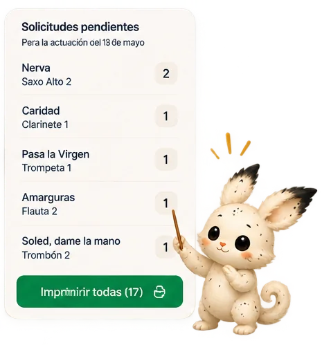 Listado de solicitudes pendientes listo para imprimir
