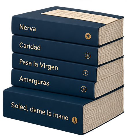 Colección de partituras organizadas por obras